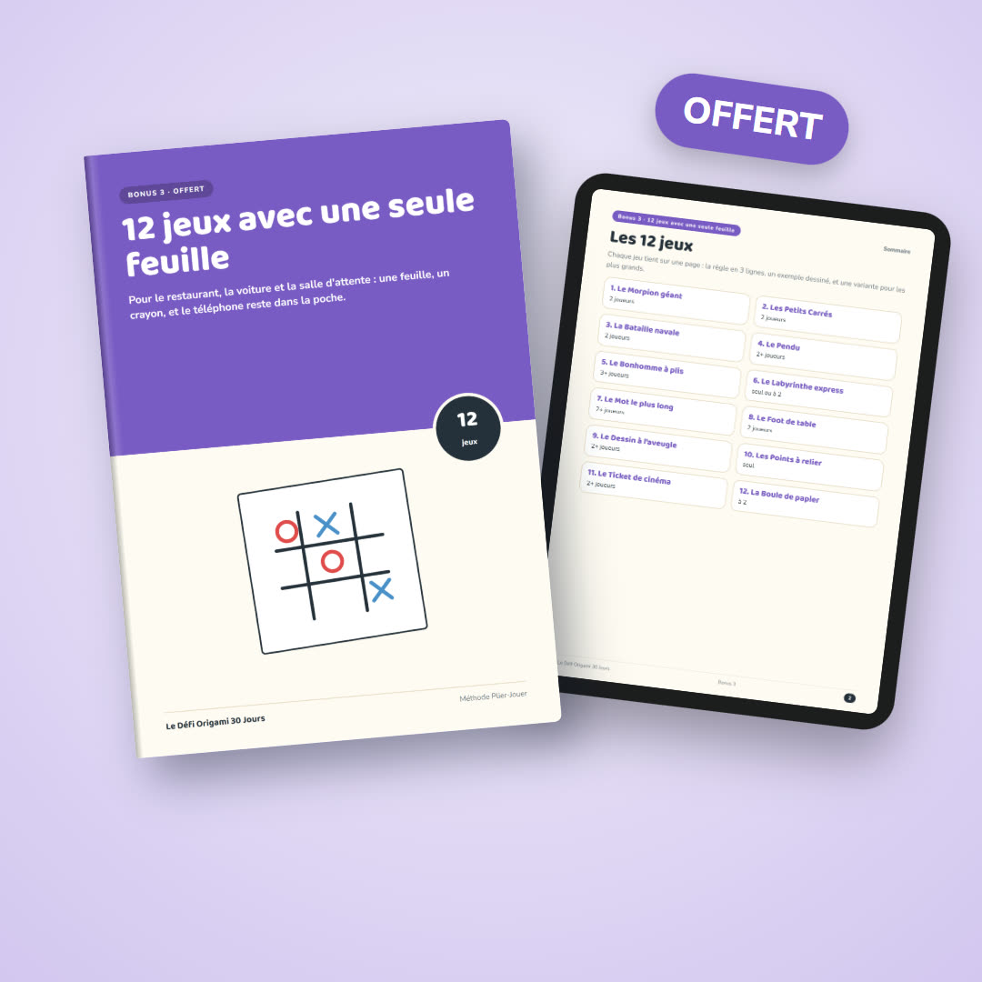 Bonus 3 : 12 jeux avec une seule feuille