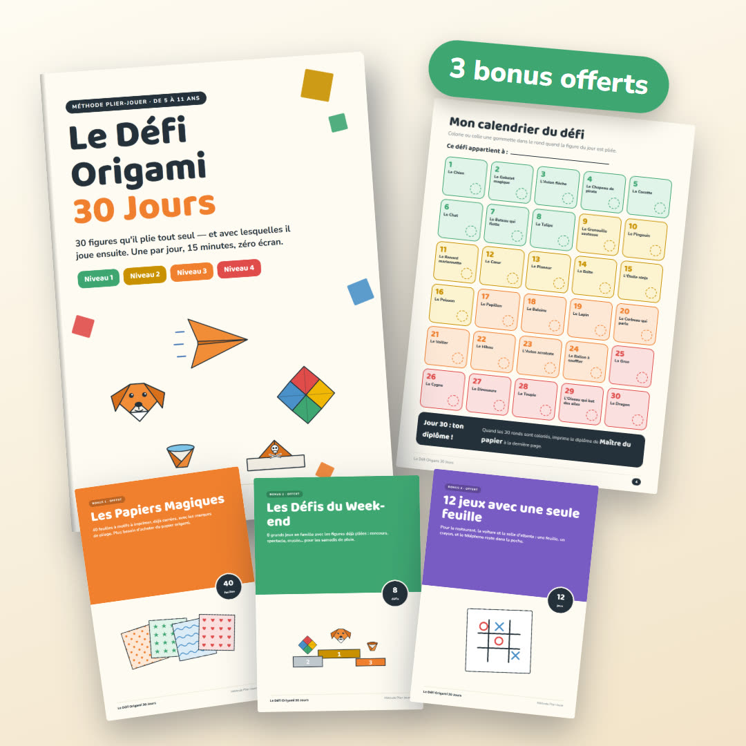 Le Défi Origami 30 Jours : le cahier, le calendrier et les 3 bonus